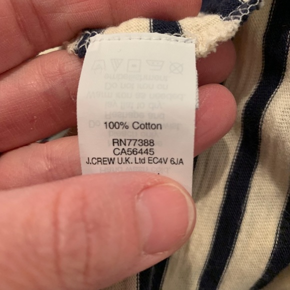 J. Crew 3/4 Sleeve Striped Embellished Top XXS - Picture 6 of 7
